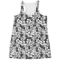 White And Grey Hawaiian Pattern Print Women's Racerback Tank Top