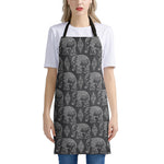 White And Grey Indian Elephant Print Apron