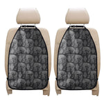 White And Grey Indian Elephant Print Car Seat Organizers