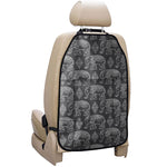 White And Grey Indian Elephant Print Car Seat Organizers