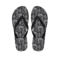 White And Grey Indian Elephant Print Flip Flops