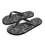 White And Grey Indian Elephant Print Flip Flops