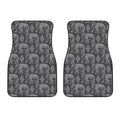 White And Grey Indian Elephant Print Front Car Floor Mats