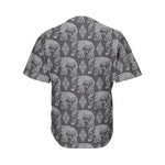 White And Grey Indian Elephant Print Men's Baseball Jersey