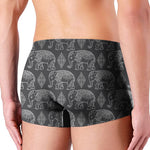 White And Grey Indian Elephant Print Men's Boxer Briefs