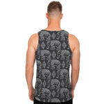 White And Grey Indian Elephant Print Men's Tank Top