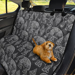 White And Grey Indian Elephant Print Pet Car Back Seat Cover