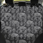 White And Grey Indian Elephant Print Pet Car Back Seat Cover