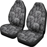 White And Grey Indian Elephant Print Universal Fit Car Seat Covers