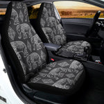 White And Grey Indian Elephant Print Universal Fit Car Seat Covers