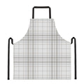 White And Grey Plaid Pattern Print Apron