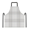 White And Grey Plaid Pattern Print Apron