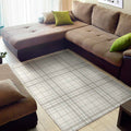 White And Grey Plaid Pattern Print Floor Mat