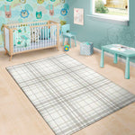 White And Grey Plaid Pattern Print Area Rug