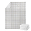 White And Grey Plaid Pattern Print Blanket