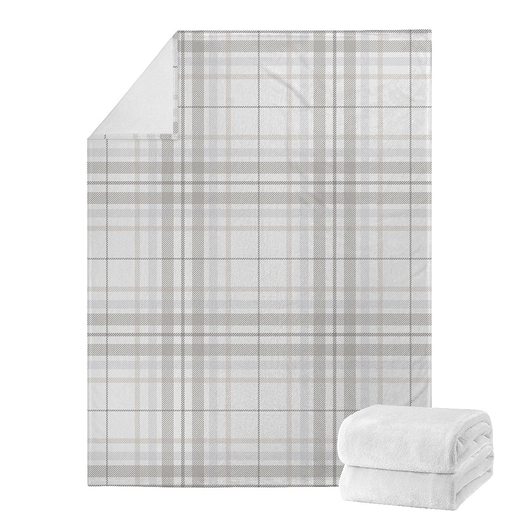 White And Grey Plaid Pattern Print Blanket