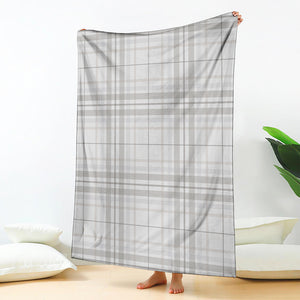 White And Grey Plaid Pattern Print Blanket