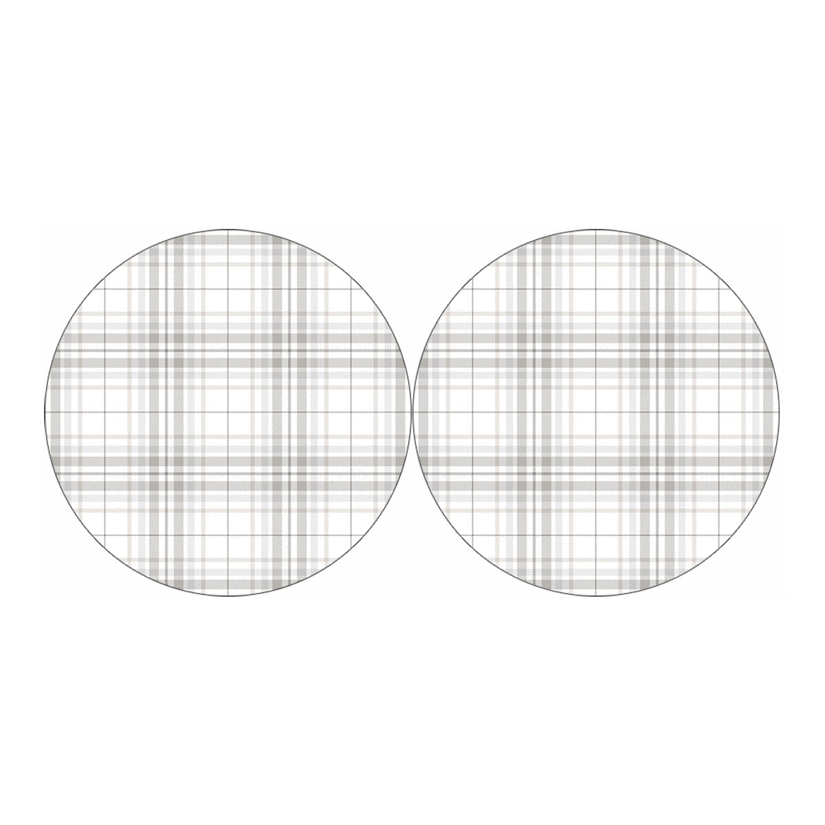White And Grey Plaid Pattern Print Car Coasters