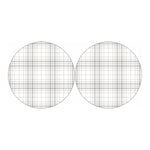 White And Grey Plaid Pattern Print Car Coasters