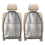 White And Grey Plaid Pattern Print Car Seat Organizers