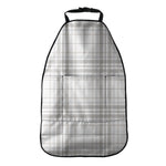 White And Grey Plaid Pattern Print Car Seat Organizers