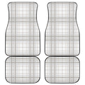 White And Grey Plaid Pattern Print Front and Back Car Floor Mats