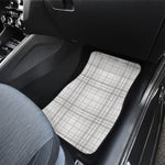 White And Grey Plaid Pattern Print Front and Back Car Floor Mats