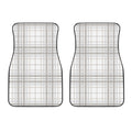 White And Grey Plaid Pattern Print Front Car Floor Mats