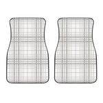 White And Grey Plaid Pattern Print Front Car Floor Mats