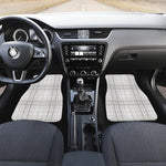 White And Grey Plaid Pattern Print Front Car Floor Mats