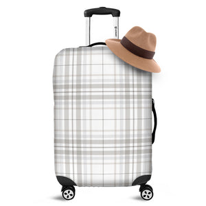 White And Grey Plaid Pattern Print Luggage Cover