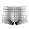 White And Grey Plaid Pattern Print Men's Boxer Briefs