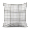 White And Grey Plaid Pattern Print Pillow Cover