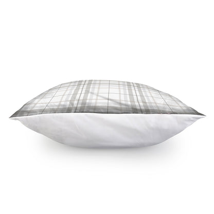 White And Grey Plaid Pattern Print Pillow Cover