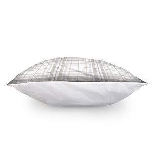 White And Grey Plaid Pattern Print Pillow Cover