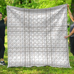 White And Grey Plaid Pattern Print Quilt