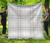 White And Grey Plaid Pattern Print Quilt