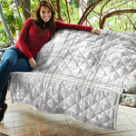 White And Grey Plaid Pattern Print Quilt