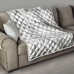 White And Grey Plaid Pattern Print Quilt