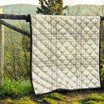 White And Grey Plaid Pattern Print Quilt