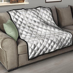 White And Grey Plaid Pattern Print Quilt