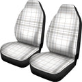 White And Grey Plaid Pattern Print Universal Fit Car Seat Covers