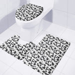White And Grey Shark Pattern Print 3 Piece Bath Mat Set