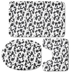 White And Grey Shark Pattern Print 3 Piece Bath Mat Set