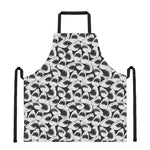 White And Grey Shark Pattern Print Apron