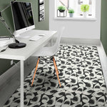 White And Grey Shark Pattern Print Area Rug