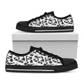 White And Grey Shark Pattern Print Black Low Top Sneakers