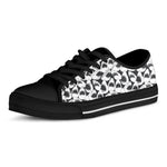 White And Grey Shark Pattern Print Black Low Top Shoes