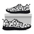 White And Grey Shark Pattern Print Black Running Shoes