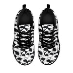 White And Grey Shark Pattern Print Black Sneakers